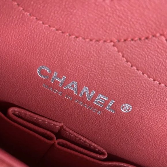 Chanel classic double flap jumbo watermelon pink caviar sliver hardware - Picture 8 of 10